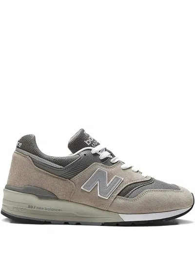 New Balance Made In Usa 997 Mesh-panelled Suede Sneakers In Gray