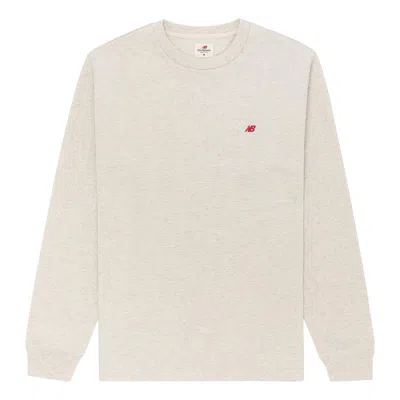 New Balance Made In Usa Core Long Sleeve T-shirt 'oatmeal Heather' In White