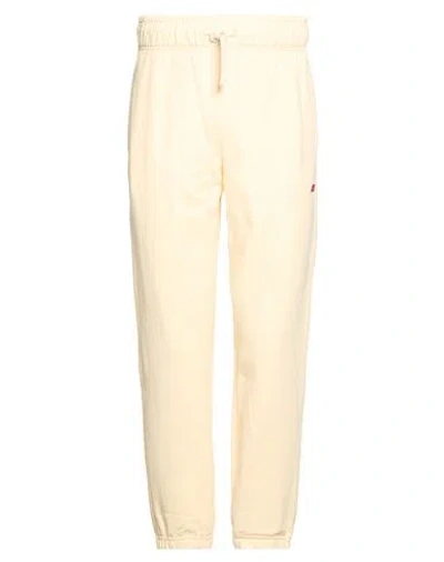 New Balance Man Pants Cream Size L Cotton In White