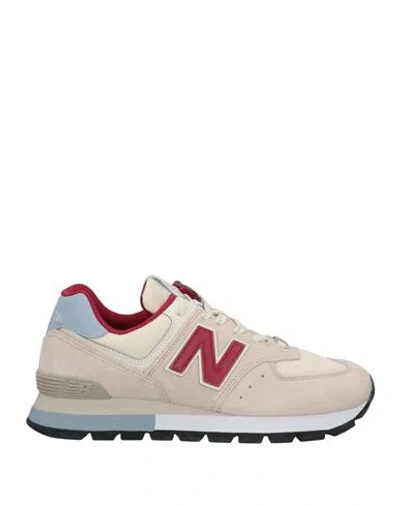 New Balance Man Sneakers Beige Size 8 Leather, Textile Fibers
