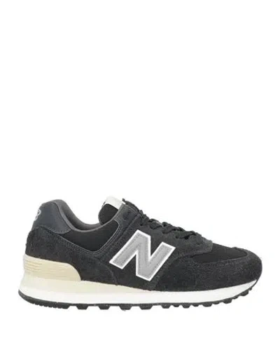 New Balance Man Sneakers Black Size 4.5 Leather, Textile Fibers