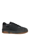 New Balance Man Sneakers Black Size 9 Leather In Black