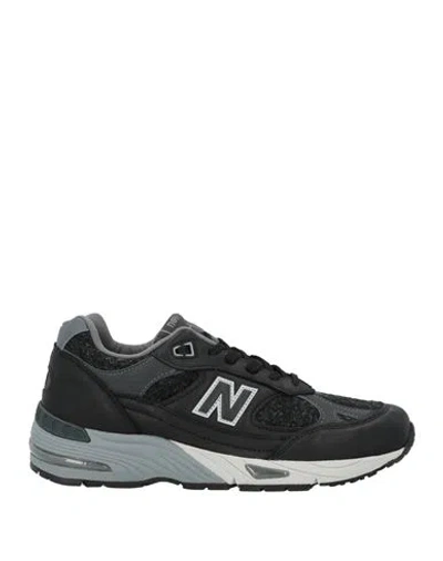 New Balance Man Sneakers Black Size 9 Leather, Textile Fibers