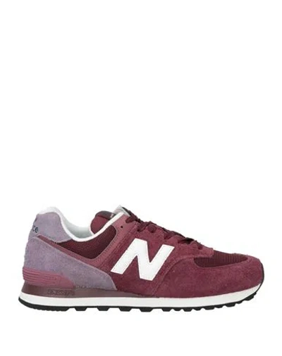 New Balance Man Sneakers Burgundy Size 9.5 Textile Fibers, Leather In Red