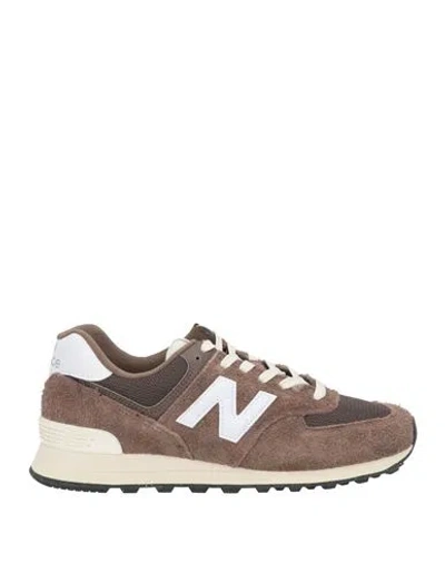 New Balance Man Sneakers Chocolate Brown Size 9 Leather, Textile Fibers