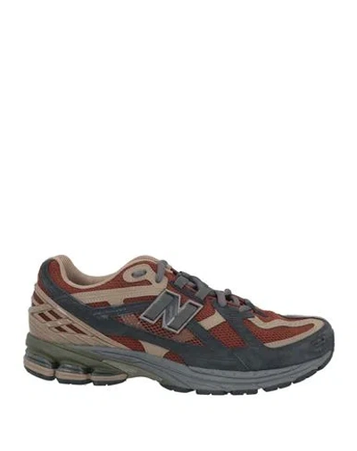 New Balance Man Sneakers Chocolate Brown Size 9 Leather, Textile Fibers