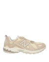New Balance Man Sneakers Cream Size 4.5 Leather, Textile Fibers In White