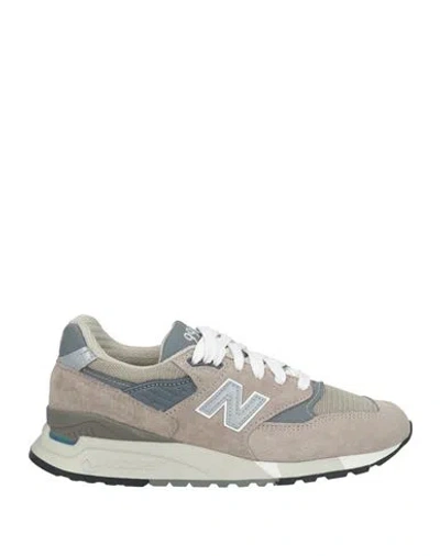 NEW BALANCE NEW BALANCE MAN SNEAKERS GREY SIZE 4 LEATHER, TEXTILE FIBERS