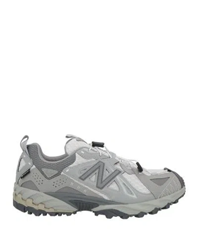 New Balance Man Sneakers Grey Size 9 Leather, Textile Fibers In Gray