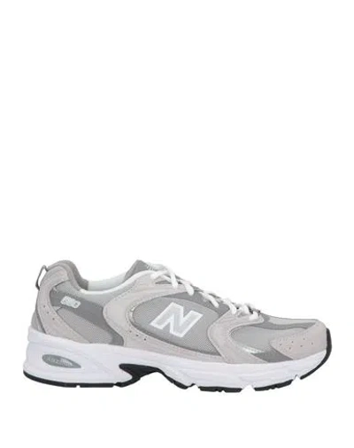 New Balance Mens Raincloud Grey White Mr530 Logo-embossed Leather And Mesh Low-top Trainers