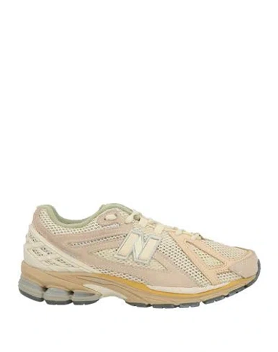 New Balance Man Sneakers Ivory Size 8.5 Textile Fibers, Leather In White