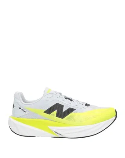 New Balance Man Sneakers Light Grey Size 9.5 Textile Fibers In Yellow