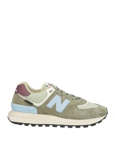 New Balance Man Sneakers Military Green Size 9 Leather, Textile Fibers