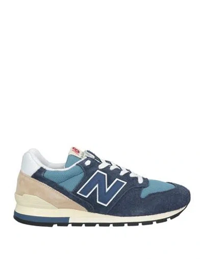 NEW BALANCE NEW BALANCE MAN SNEAKERS NAVY SIZE 9 LEATHER, TEXTILE FIBERS