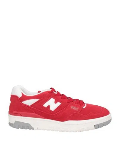 New Balance Man Sneakers Red Size 8 Leather, Textile Fibers