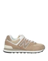 NEW BALANCE NEW BALANCE MAN SNEAKERS SAND SIZE 8 LEATHER, TEXTILE FIBERS