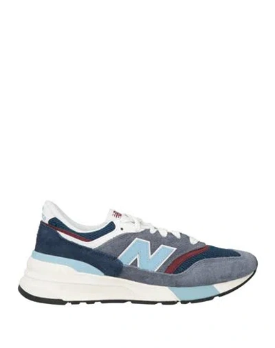 New Balance Man Sneakers Slate Blue Size 9 Leather, Textile Fibers