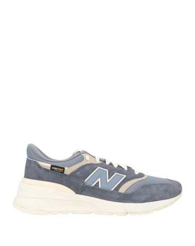 New Balance Man Sneakers Slate Blue Size 9 Leather, Textile Fibers