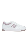 New Balance Man Sneakers White Size 8 Leather, Textile Fibers