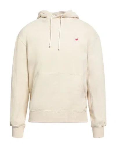 New Balance Man Sweatshirt Beige Size S Cotton, Elastane In Gold
