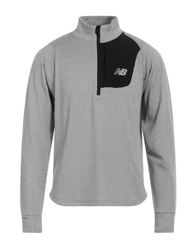 New Balance Man Sweatshirt Light Grey Size S Recycled Polyester, Polyester, Elastane