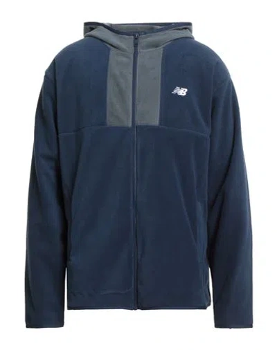 New Balance Man Sweatshirt Navy Size L Recycled Polyester