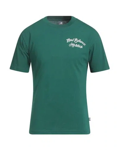 New Balance Man T-shirt Emerald Green Size S Cotton