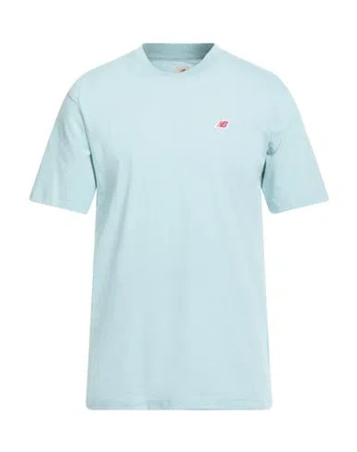 New Balance Man T-shirt Sky Blue Size L Cotton