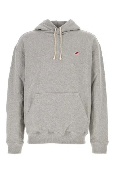 New Balance Melange Grey Cotton Blend Sweatshirt In Animal Print