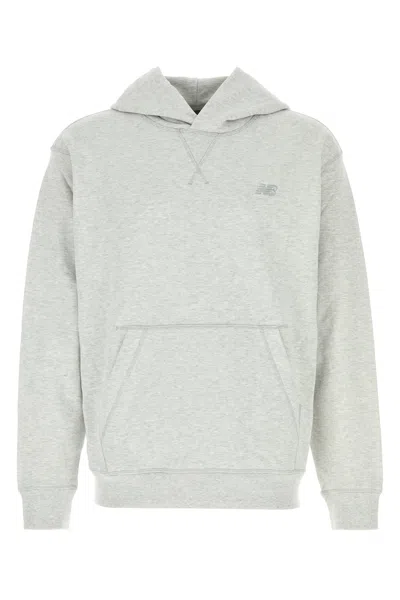 New Balance Melange Light Grey Cotton Sweatshirt In Multi