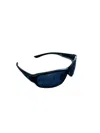 New Balance Men's 101-2 Sunglasses In Crystal With Black, Polarized Smoke In Blue