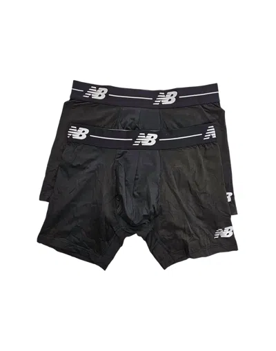 New Balance Men's 2-pack Premium Performance 6" Boxer Briefs In Black/ Black In Multi