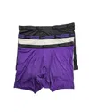 New Balance Men's 3-pack Athletic Mesh Boxer Briefs In Black/ice/prism Purple In Multi