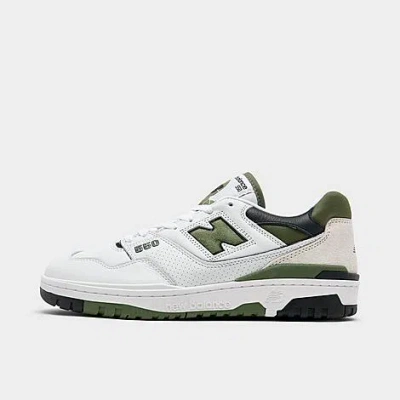 New Balance 550 Basketball Sneaker In White/dark Olivine