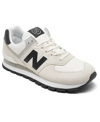 New Balance Men's 574 Rugged Casual Sneakers From Finish Line In Beige,white,black