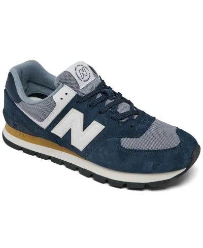 New Balance Men's 574 Rugged Casual Sneakers From Finish Line In Navy Blue