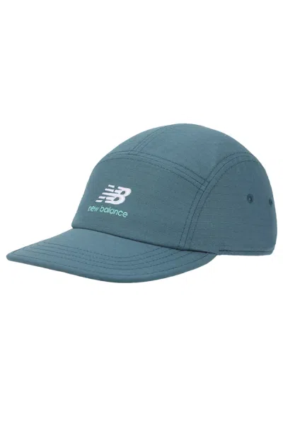 New Balance Men's 5-panel Stacked Nb Logo Big Teal Blue Camper Hat
