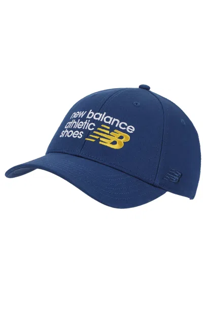 New Balance Men's 6 Panel Athletics Galaxy Blue Structured Hat In S/n/b/t/b