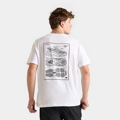 New Balance Men's 9060 Sketch Graphic T-shirt Size Small 100% Cotton In White