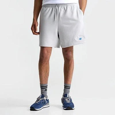 New Balance Men's Arch Stack Logo Fleece Shorts In Raincloud