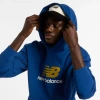 New Balance Men's Athletics French Terry Logo Hoodie In Blue