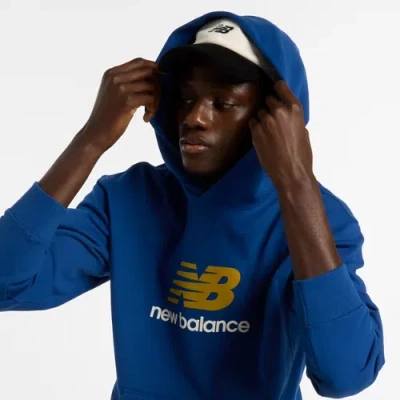 New Balance Men's Athletics French Terry Logo Hoodie In Blue