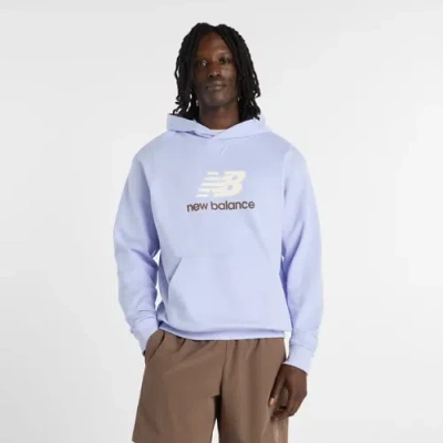New Balance Logo-print Hoodie In Purple