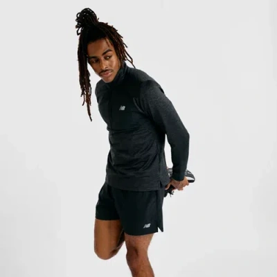New Balance Men's Athletics Heat Grid 1/2 Zip In Black