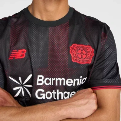 New Balance Men's Bayer 04 Home Short Sleeve Jersey In Black