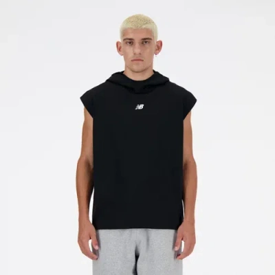 New Balance Men's Bp Sleeveless Lightweight Hoodie In Black