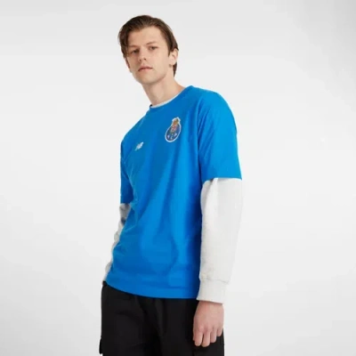New Balance Men's Fc Porto Small Logo T-shirt In Blue