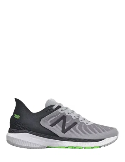 New Balance Men's Fresh Foam 860v11 Running Shoes - 2e/wide Width In Aluminum/black/energy Lime In Grey