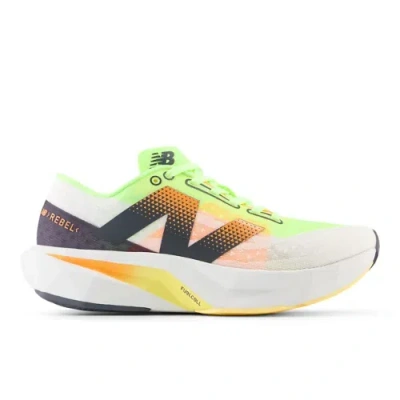 New Balance Fuelcell Rebel V4 Running Sneakers In White/green/orange