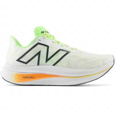 New Balance Men's Fuelcell Supercomp Trainer V2 Shoes In White/bleached Lime Glo/hot Mango In Multi
